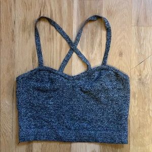 American Apparel Grey Jersey Crop Top